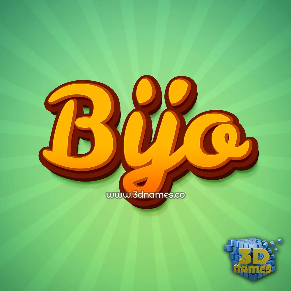bijo in Green Rays style - 3D name wallpaper