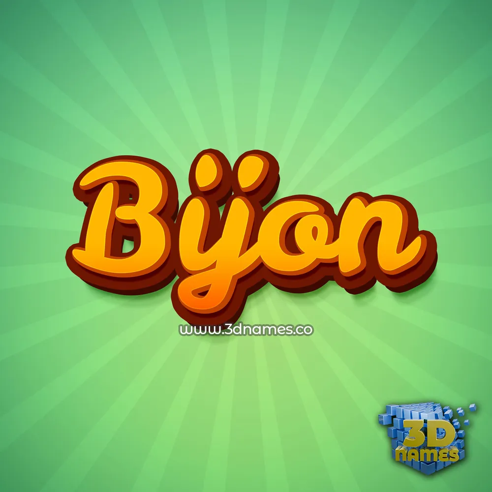 bijon in Green Rays style - 3D name wallpaper