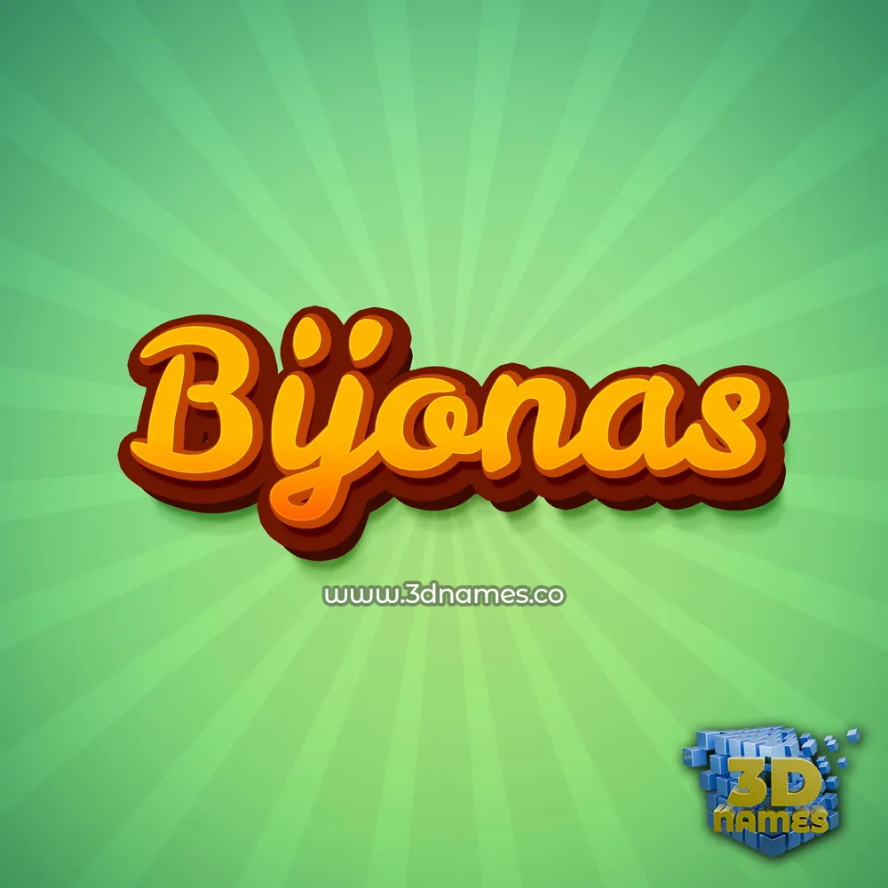 bijonas in Green Rays style - 3D name wallpaper