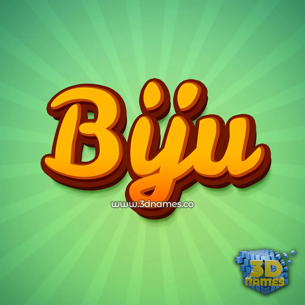 biju in Green Rays style - 3D name wallpaper