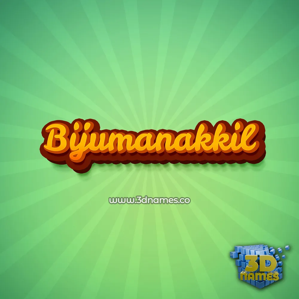 bijumanakkil in Green Rays style - 3D name wallpaper