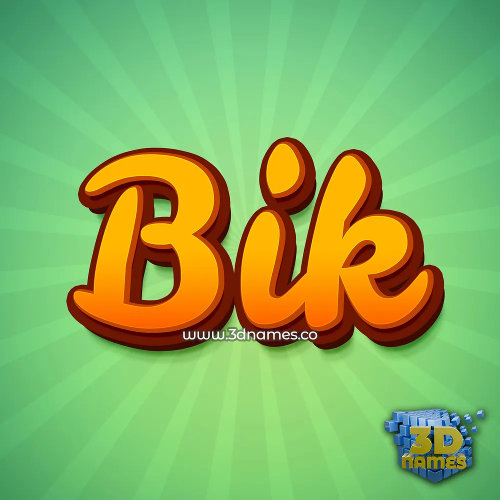 bik in Green Rays style - 3D name wallpaper