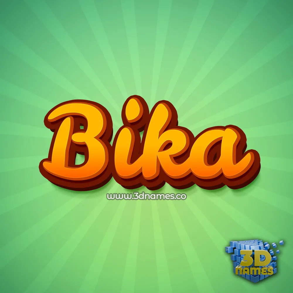 bika in Green Rays style - 3D name wallpaper