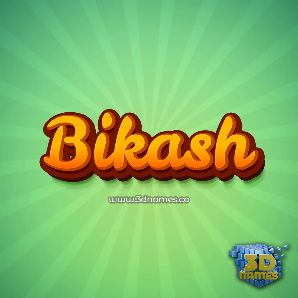 bikash in Green Rays style - 3D name wallpaper