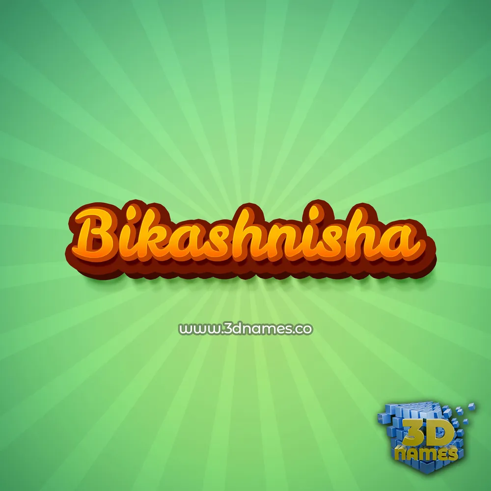 bikashnisha in Green Rays style - 3D name wallpaper