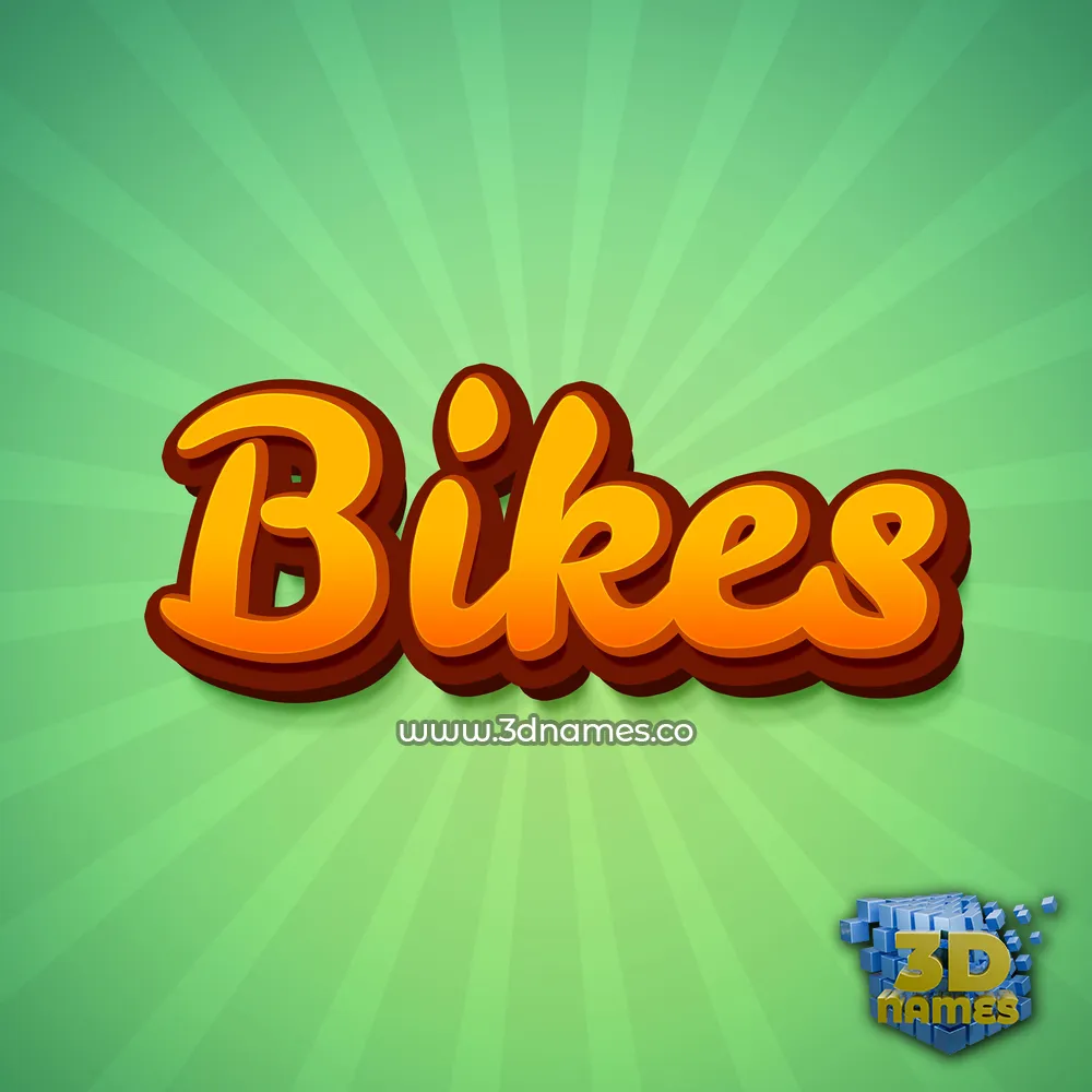 bikes in Green Rays style - 3D name wallpaper