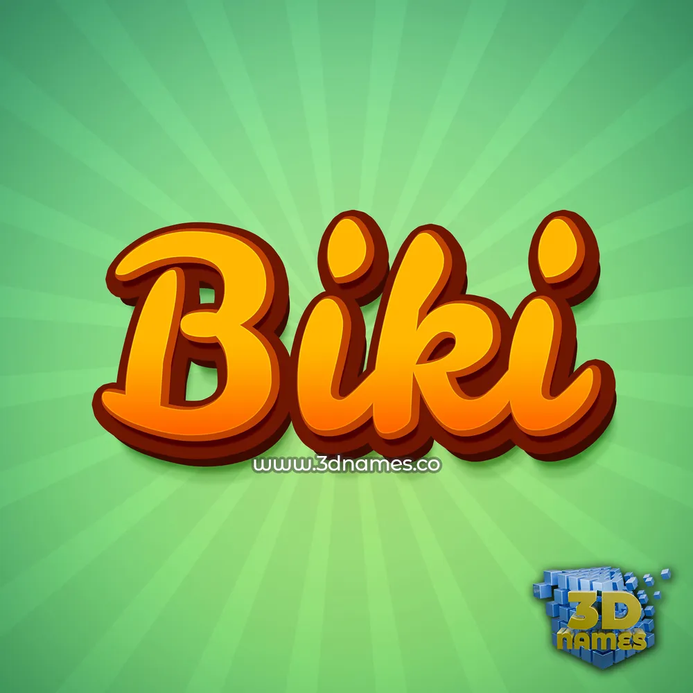 biki in Green Rays style - 3D name wallpaper