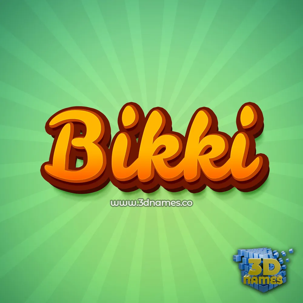 bikki in Green Rays style - 3D name wallpaper