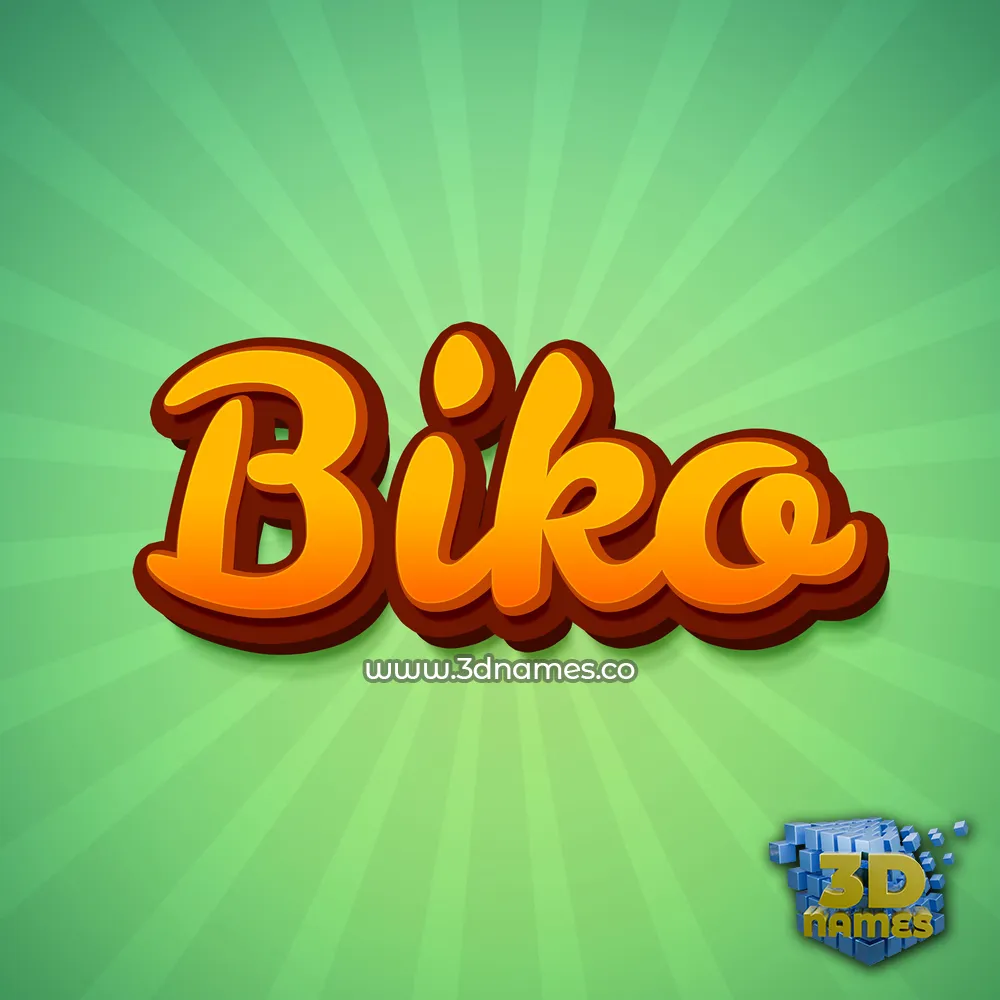 biko in Green Rays style - 3D name wallpaper