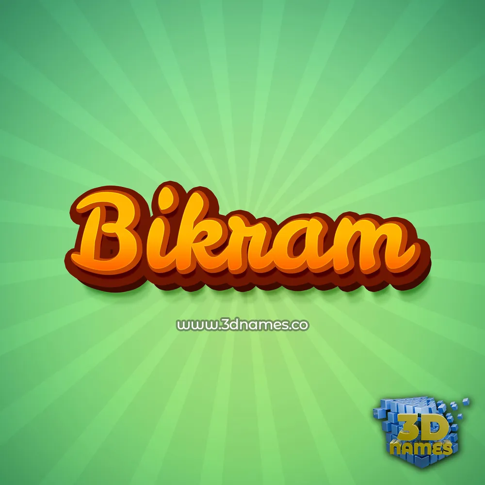 bikram in Green Rays style - 3D name wallpaper