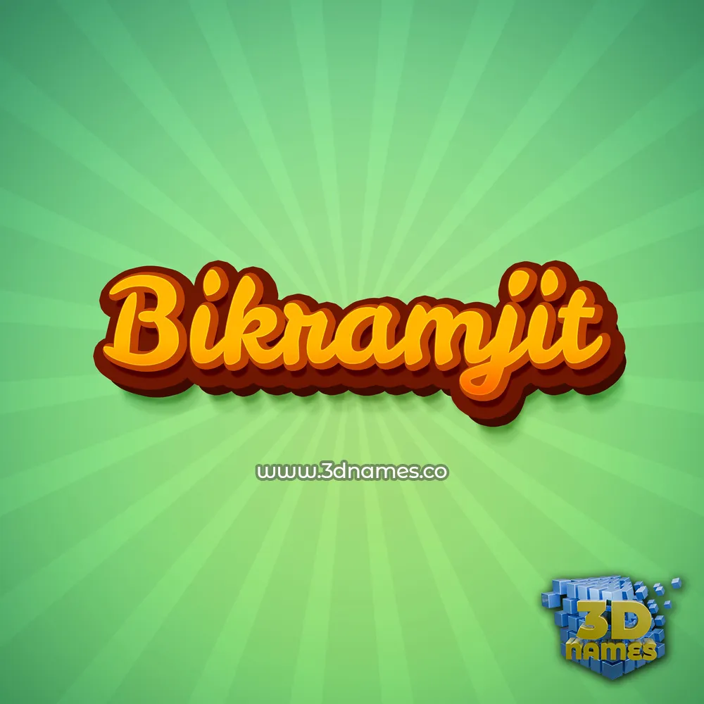 bikramjit in Green Rays style - 3D name wallpaper