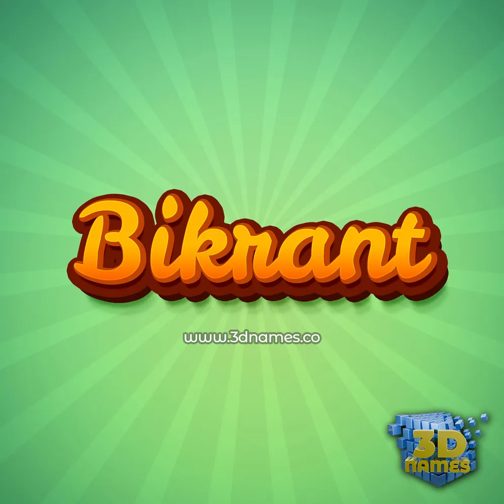 bikrant in Green Rays style - 3D name wallpaper
