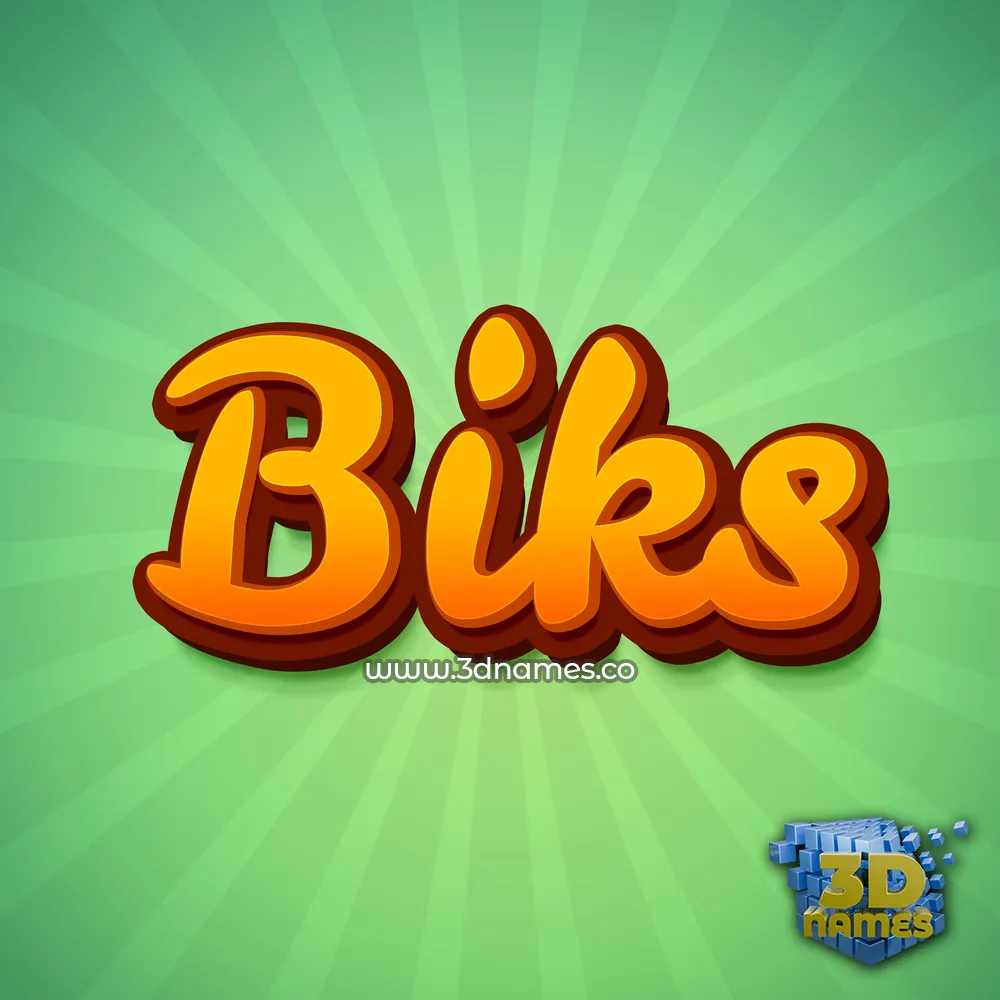biks in Green Rays style - 3D name wallpaper
