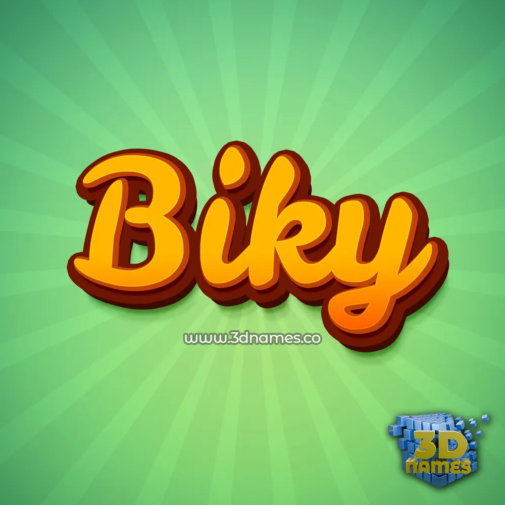 biky in Green Rays style - 3D name wallpaper