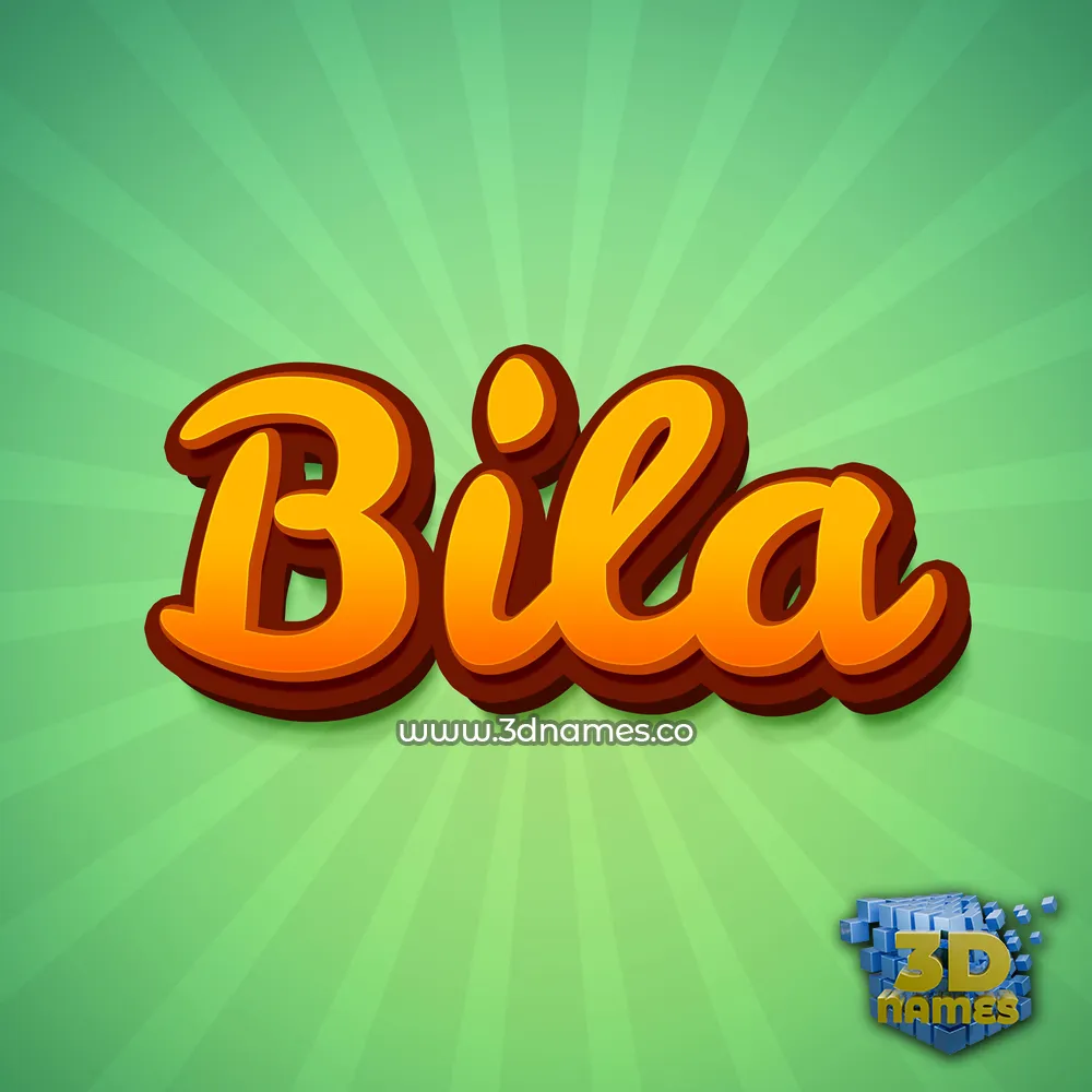 bila in Green Rays style - 3D name wallpaper
