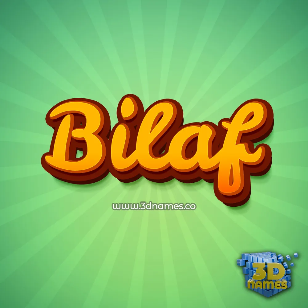 bilaf in Green Rays style - 3D name wallpaper