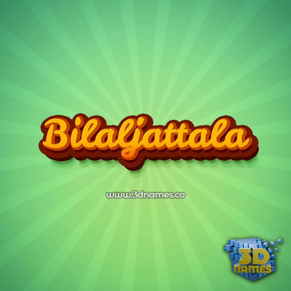bilaljattala in Green Rays style - 3D name wallpaper