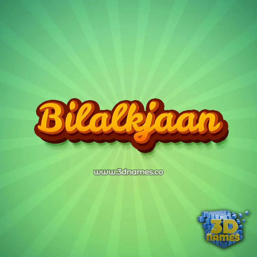 bilalkjaan in Green Rays style - 3D name wallpaper