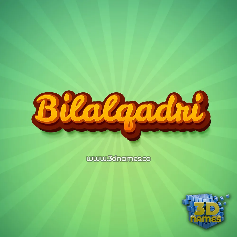 bilalqadri in Green Rays style - 3D name wallpaper