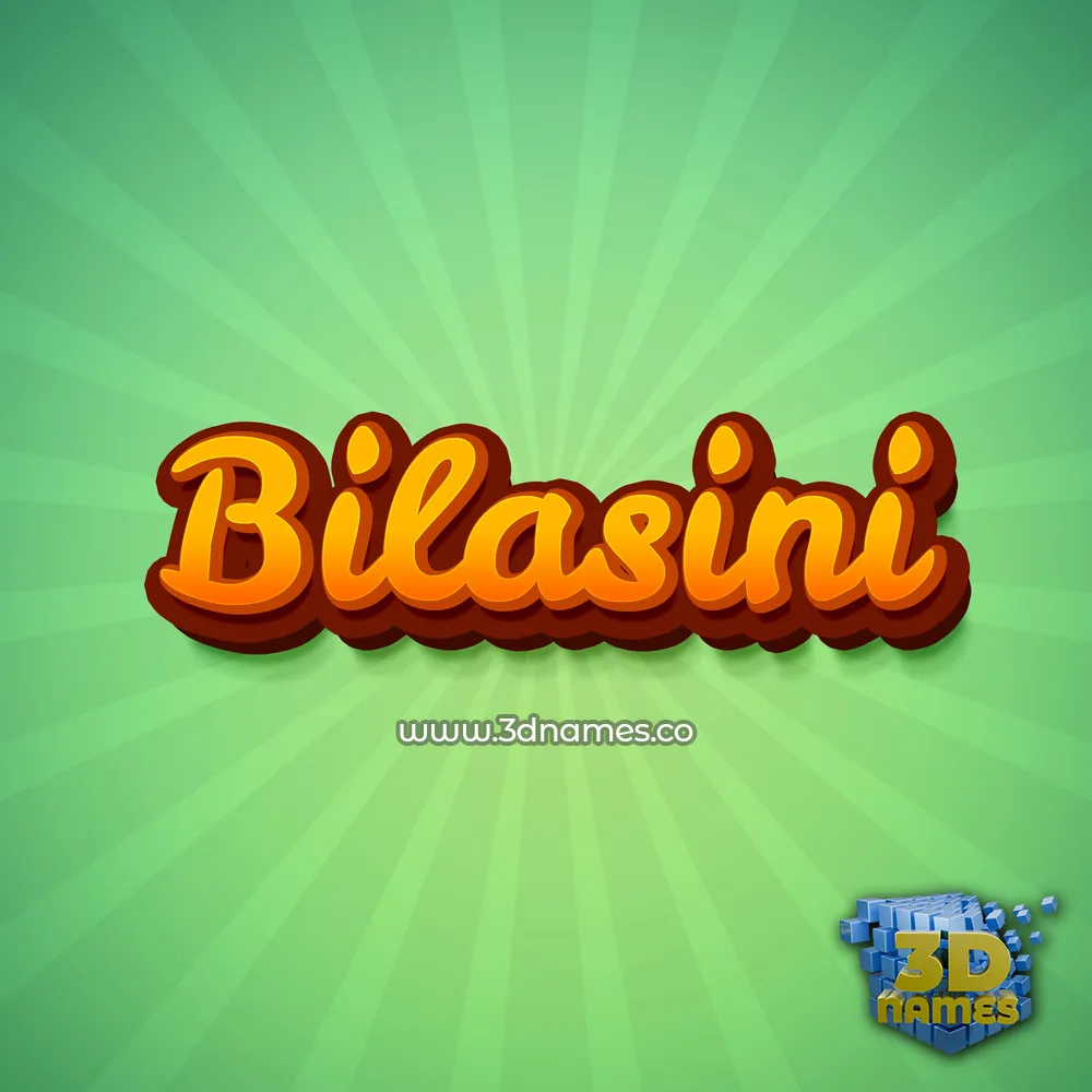 bilasini in Green Rays style - 3D name wallpaper