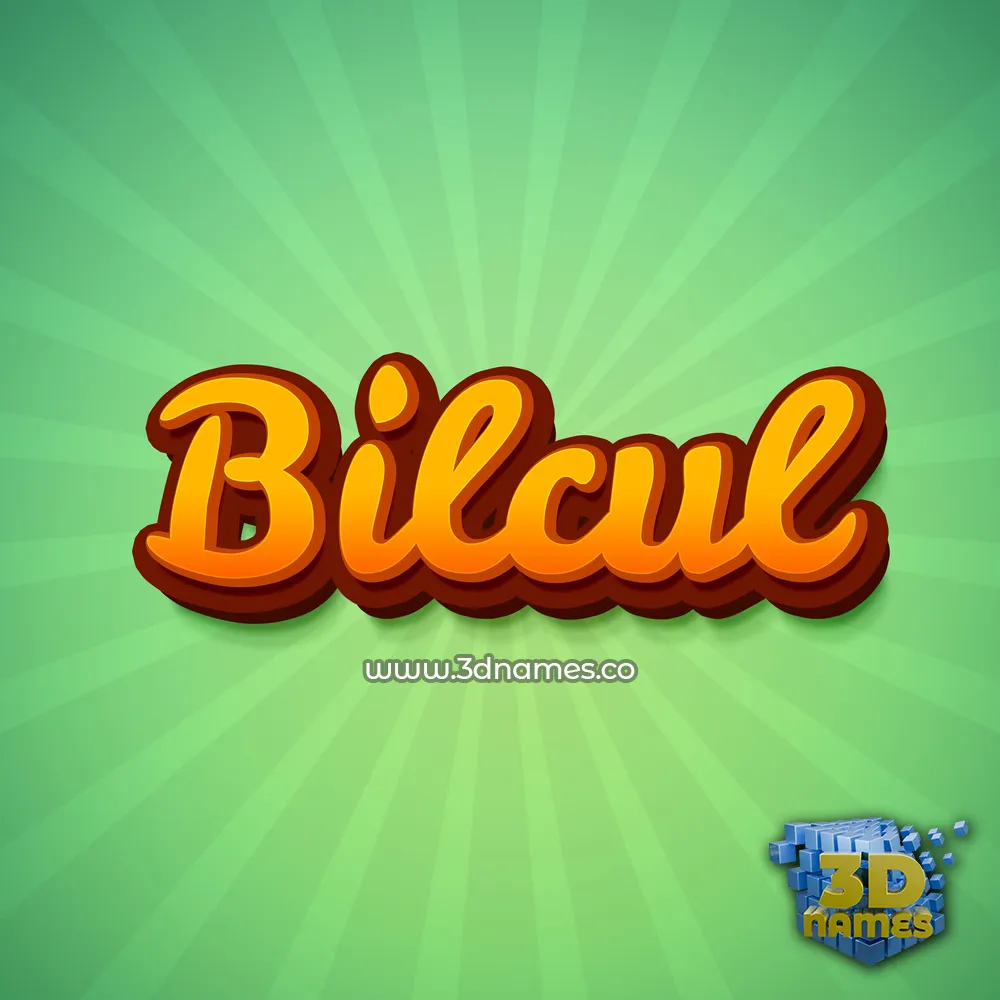 bilcul in Green Rays style - 3D name wallpaper