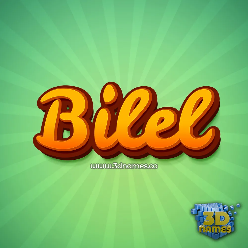 bilel in Green Rays style - 3D name wallpaper