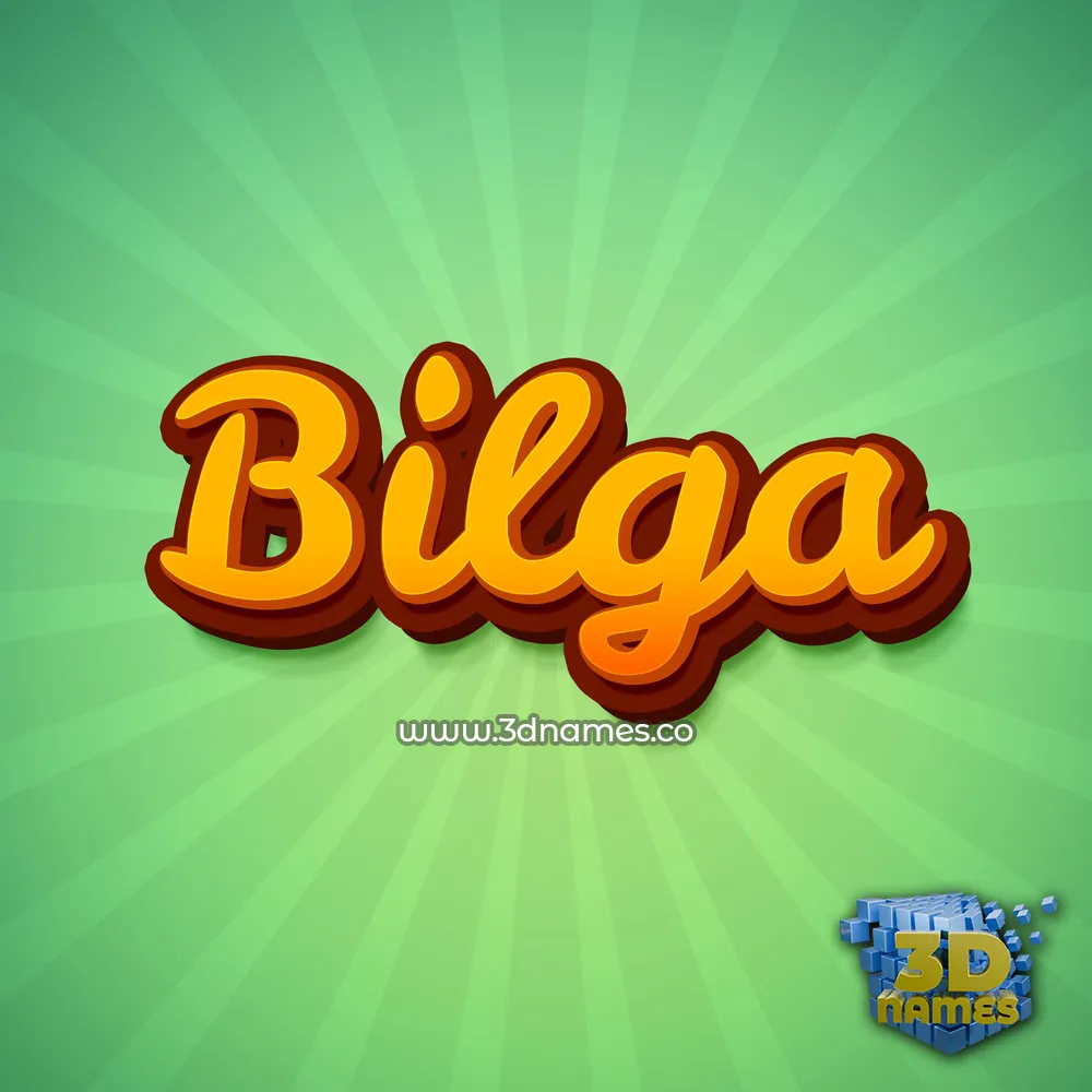 bilga in Green Rays style - 3D name wallpaper