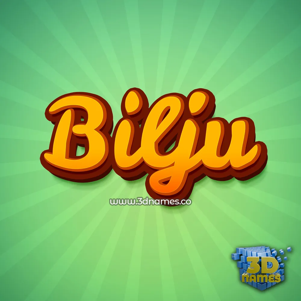 bilju in Green Rays style - 3D name wallpaper