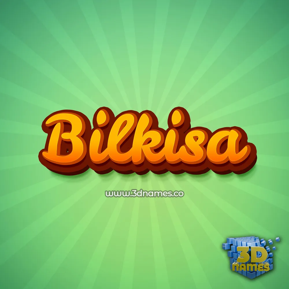 bilkisa in Green Rays style - 3D name wallpaper