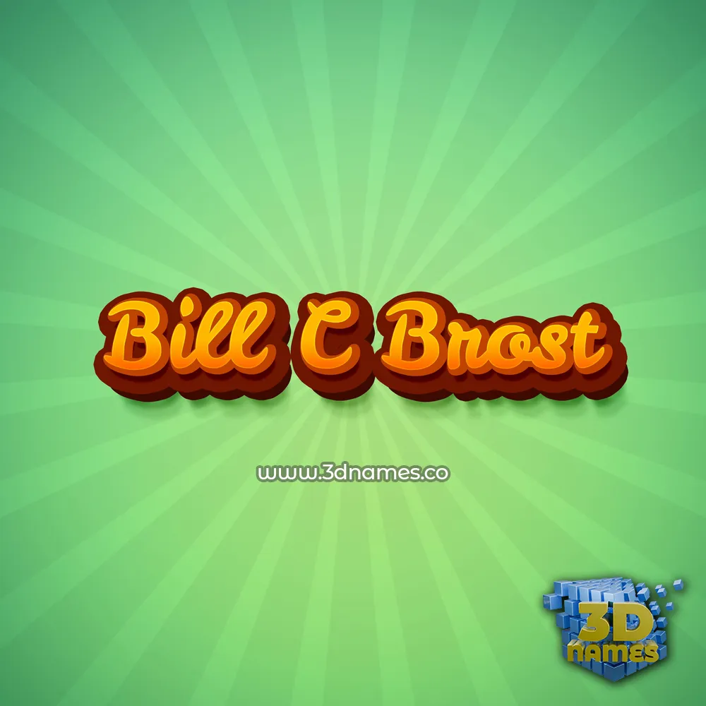 bill c brost in Green Rays style - 3D name wallpaper