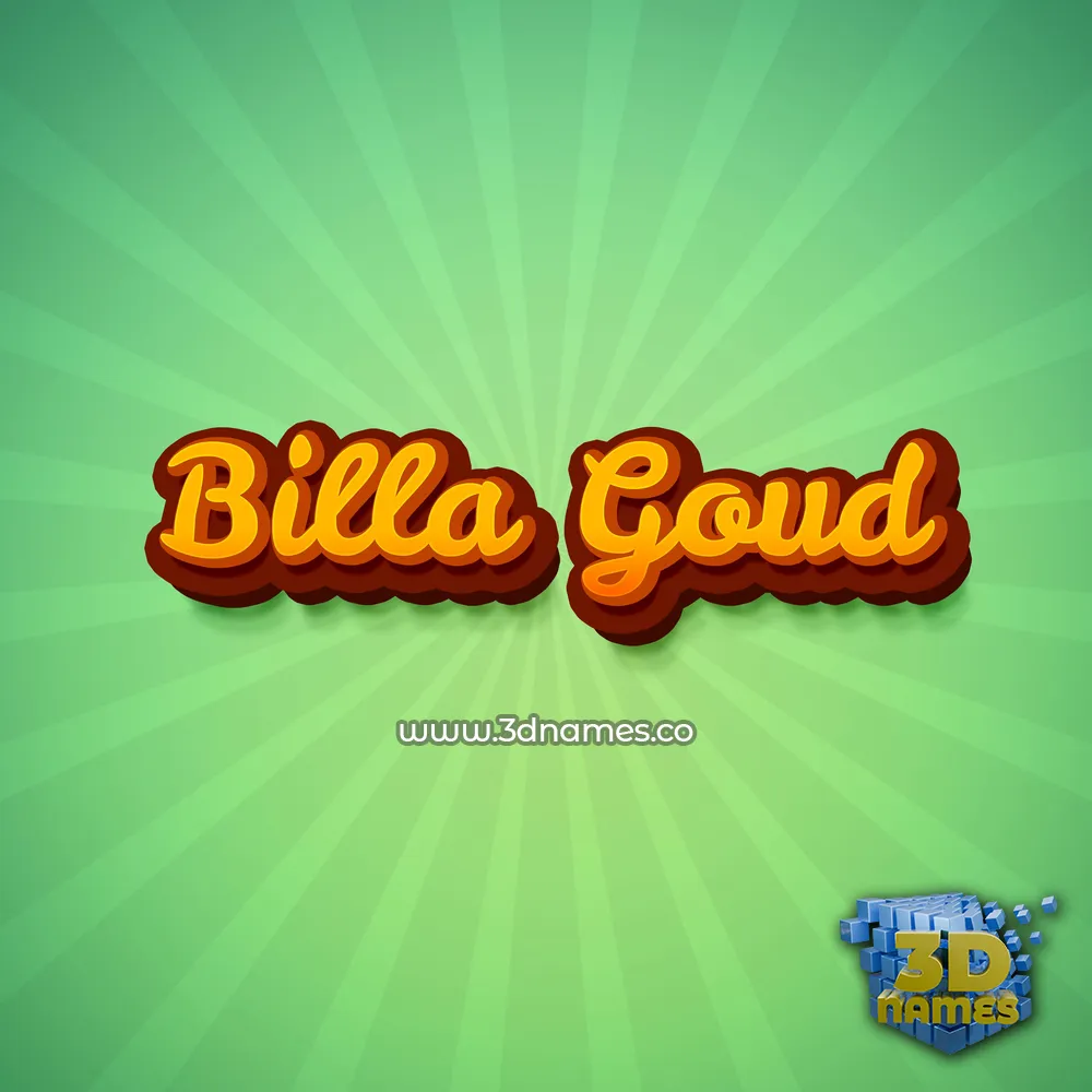 billa goud in Green Rays style - 3D name wallpaper