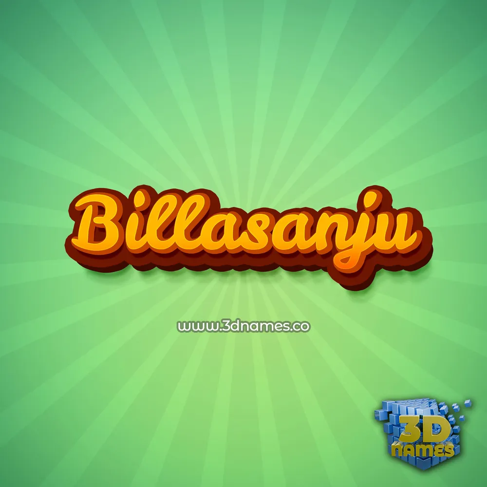 billasanju in Green Rays style - 3D name wallpaper