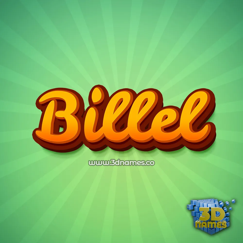 billel in Green Rays style - 3D name wallpaper