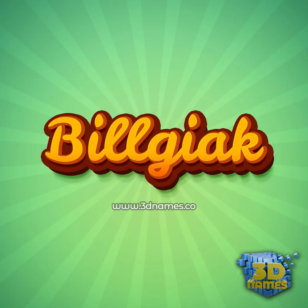 billgiak in Green Rays style - 3D name wallpaper
