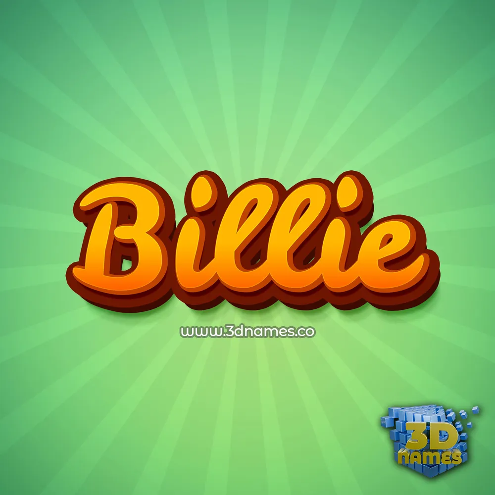 billie in Green Rays style - 3D name wallpaper