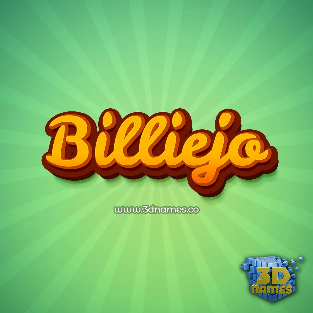 billiejo in Green Rays style - 3D name wallpaper