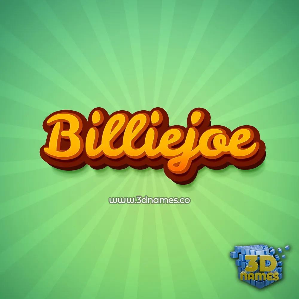 billiejoe in Green Rays style - 3D name wallpaper