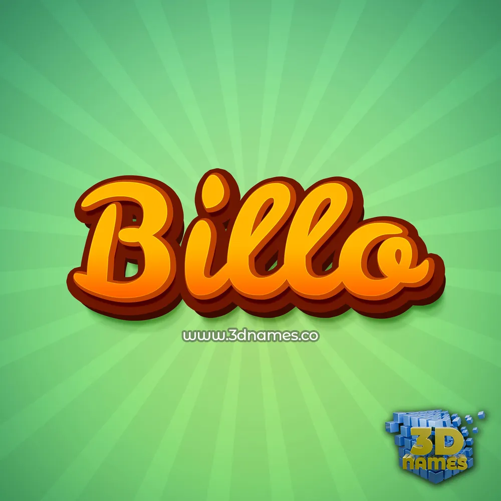 billo in Green Rays style - 3D name wallpaper