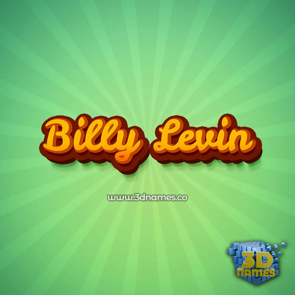 billy levin in Green Rays style - 3D name wallpaper
