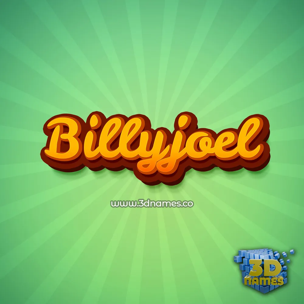 billyjoel in Green Rays style - 3D name wallpaper