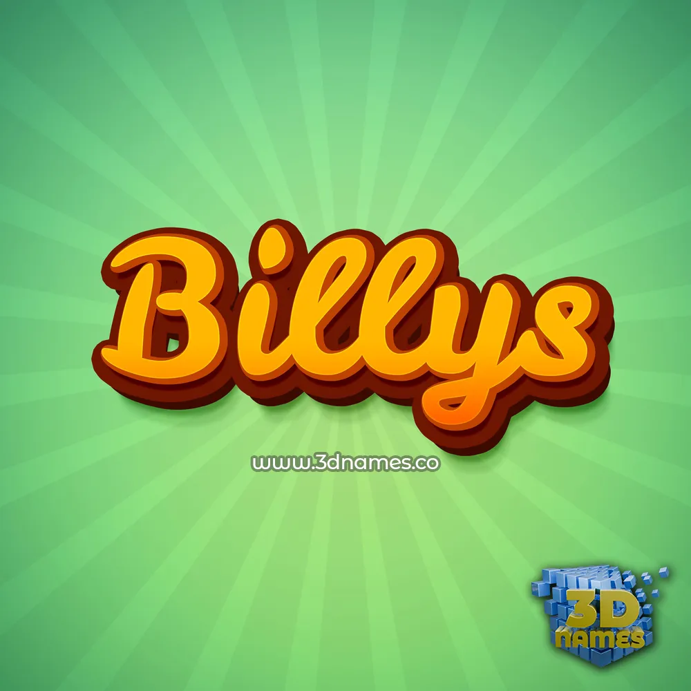 billys in Green Rays style - 3D name wallpaper