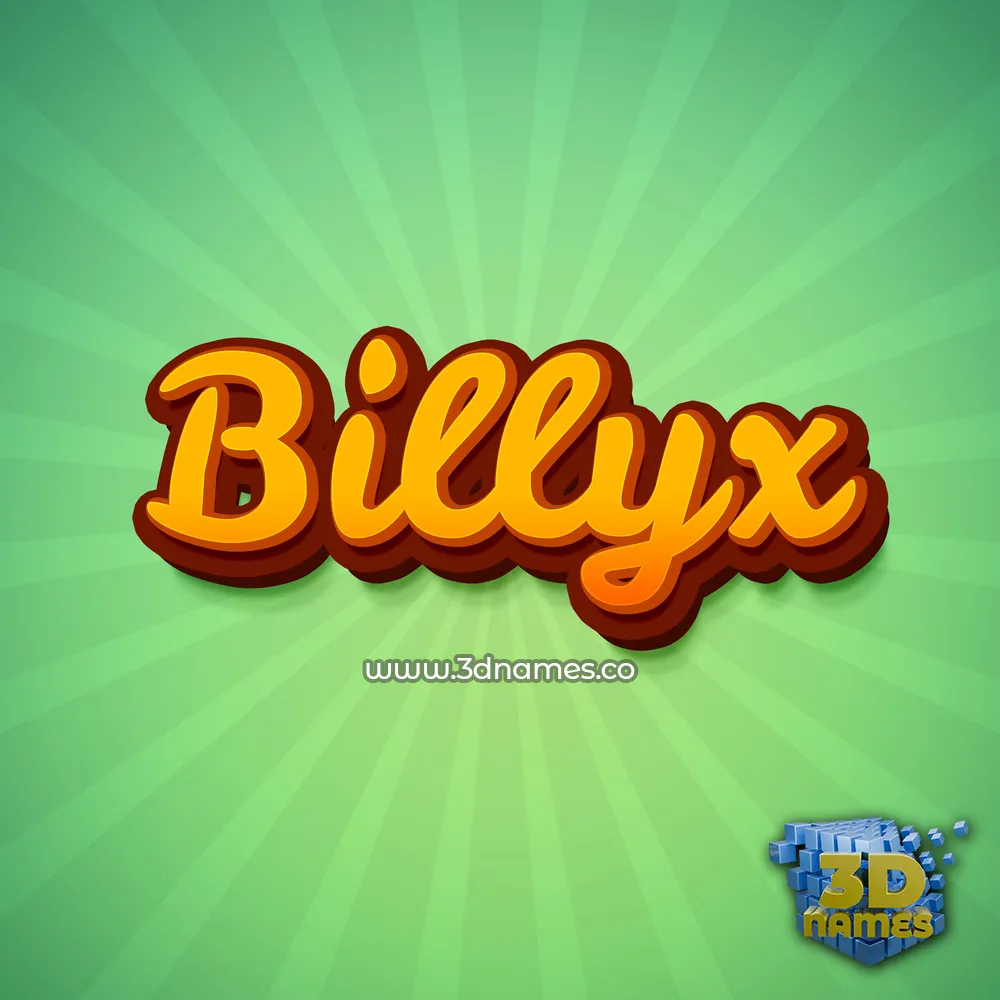 billyx in Green Rays style - 3D name wallpaper