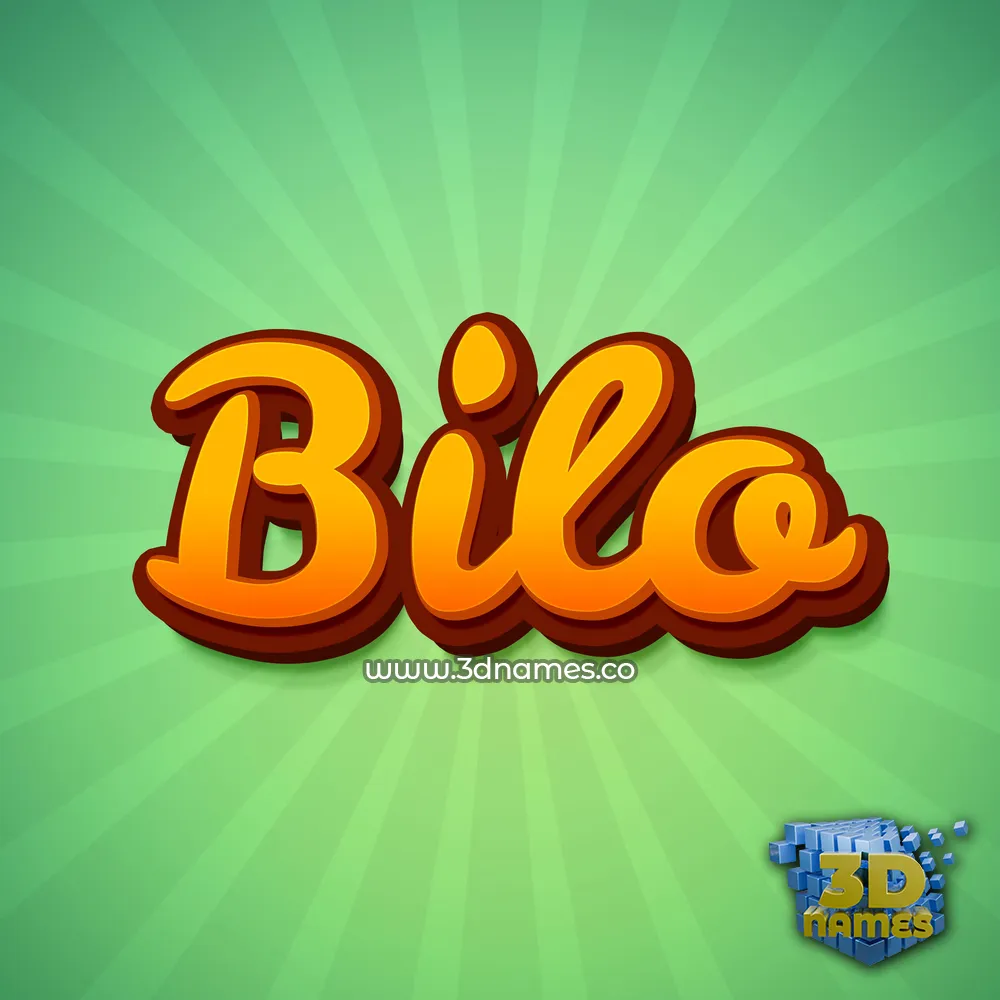 bilo in Green Rays style - 3D name wallpaper