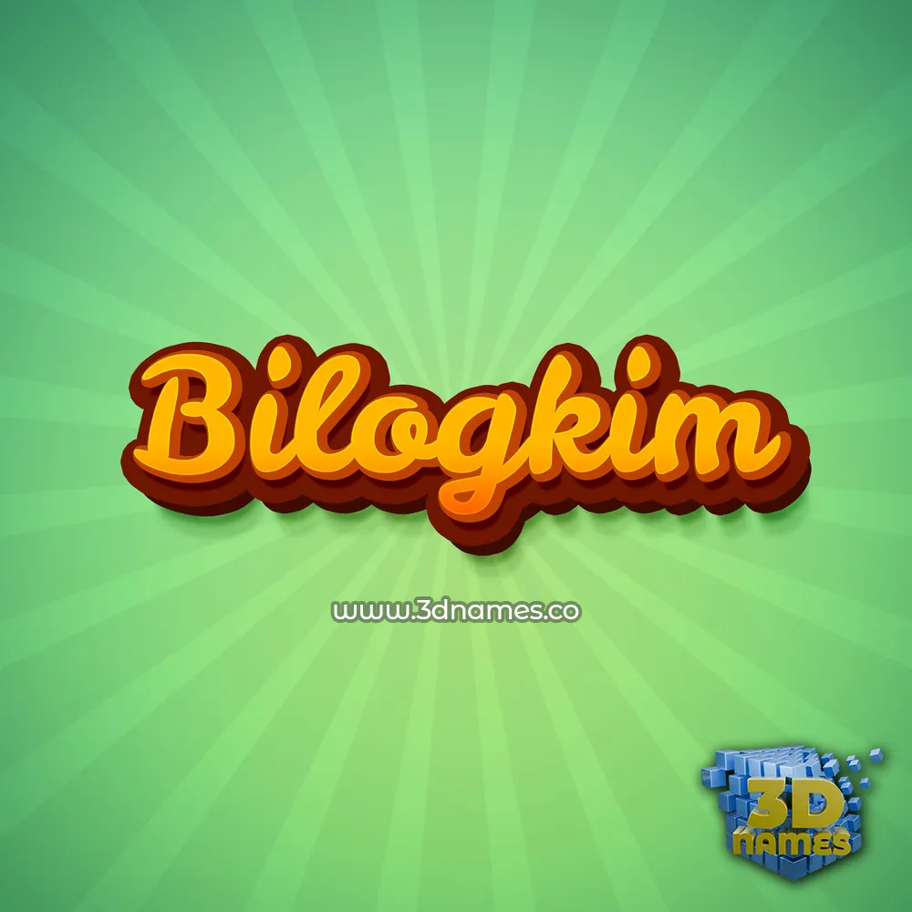 bilogkim in Green Rays style - 3D name wallpaper