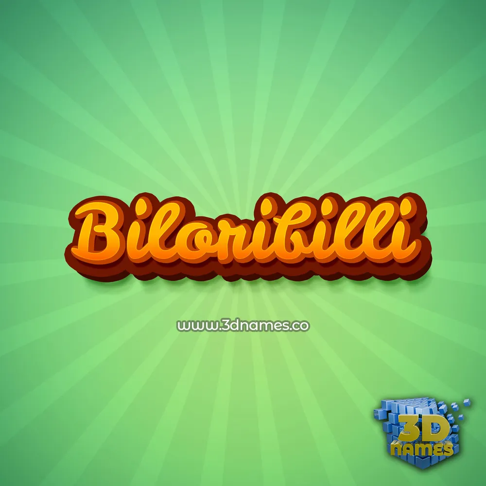biloribilli in Green Rays style - 3D name wallpaper