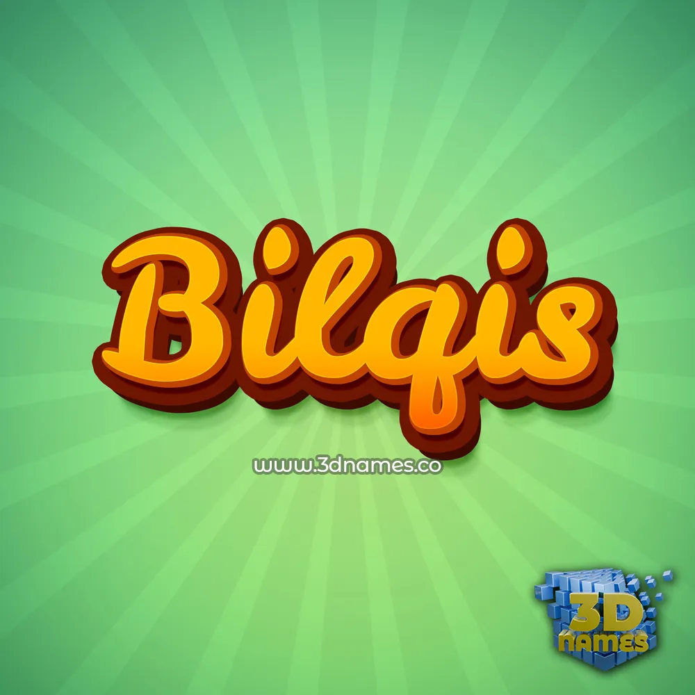 bilqis in Green Rays style - 3D name wallpaper