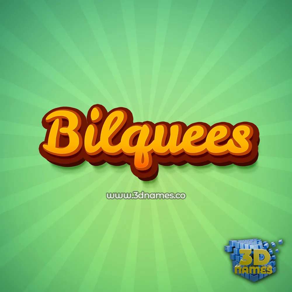 bilquees in Green Rays style - 3D name wallpaper