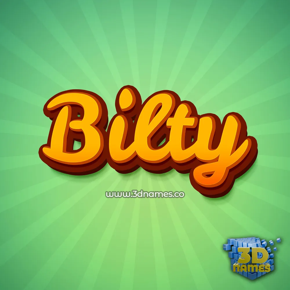 bilty in Green Rays style - 3D name wallpaper