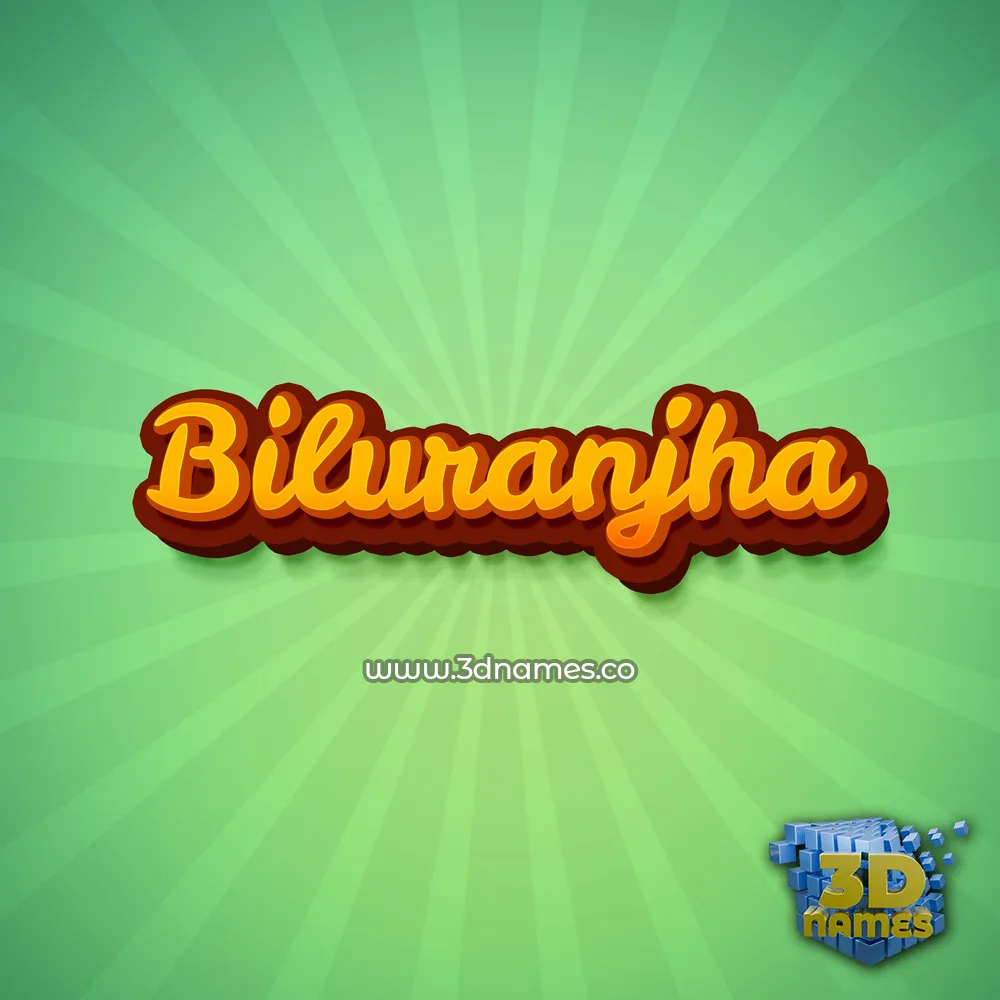 biluranjha in Green Rays style - 3D name wallpaper