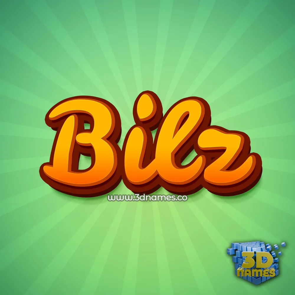 bilz in Green Rays style - 3D name wallpaper
